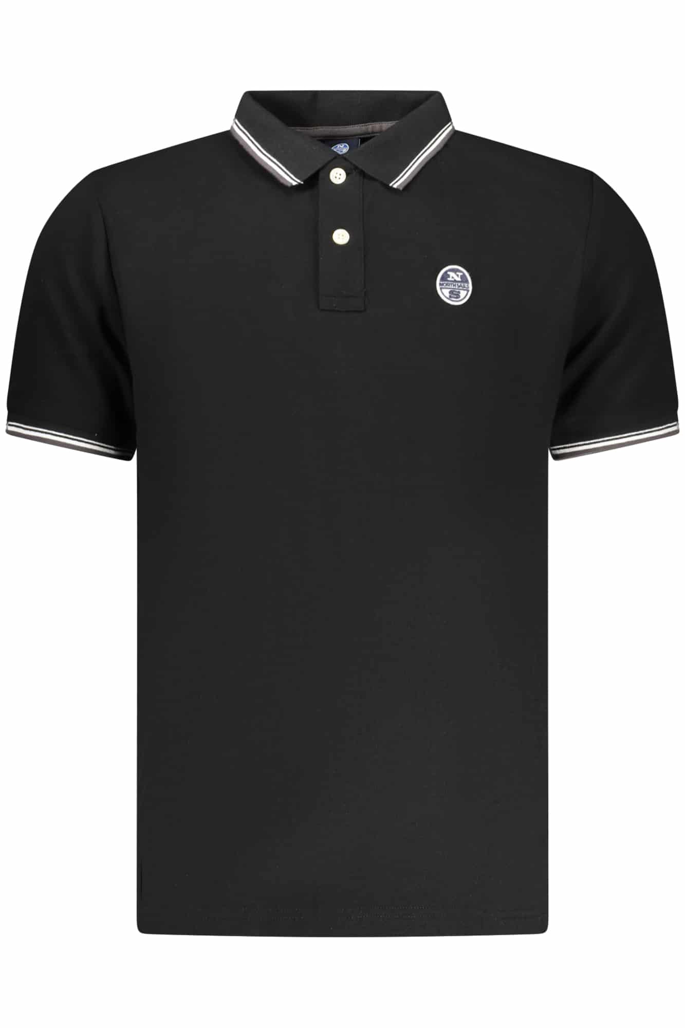 northsailspolomanichecorteuomonero_1 NORTH SAILS MEN'S SHORT-SLEEVE POLO SHIRT, BLACK - Image 1