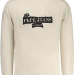 PEPE JEANS MEN'S BEIGE ZIP-UP SWEATSHIRT