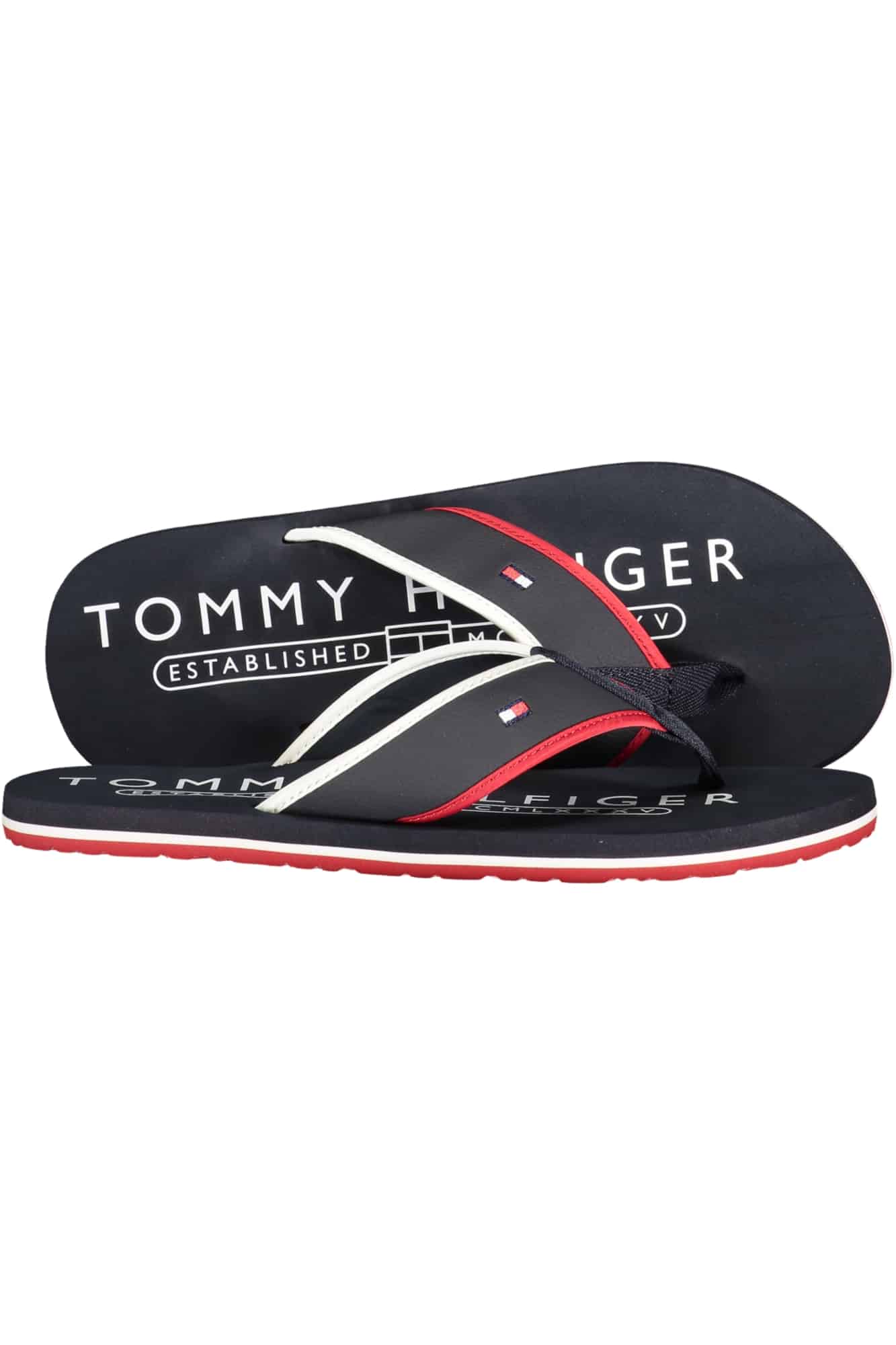 tommyhilfigercalzaturaciabattauomoblu_1 TOMMY HILFIGER MEN'S BLUE SLIPPER FOOTWEAR - Image 1