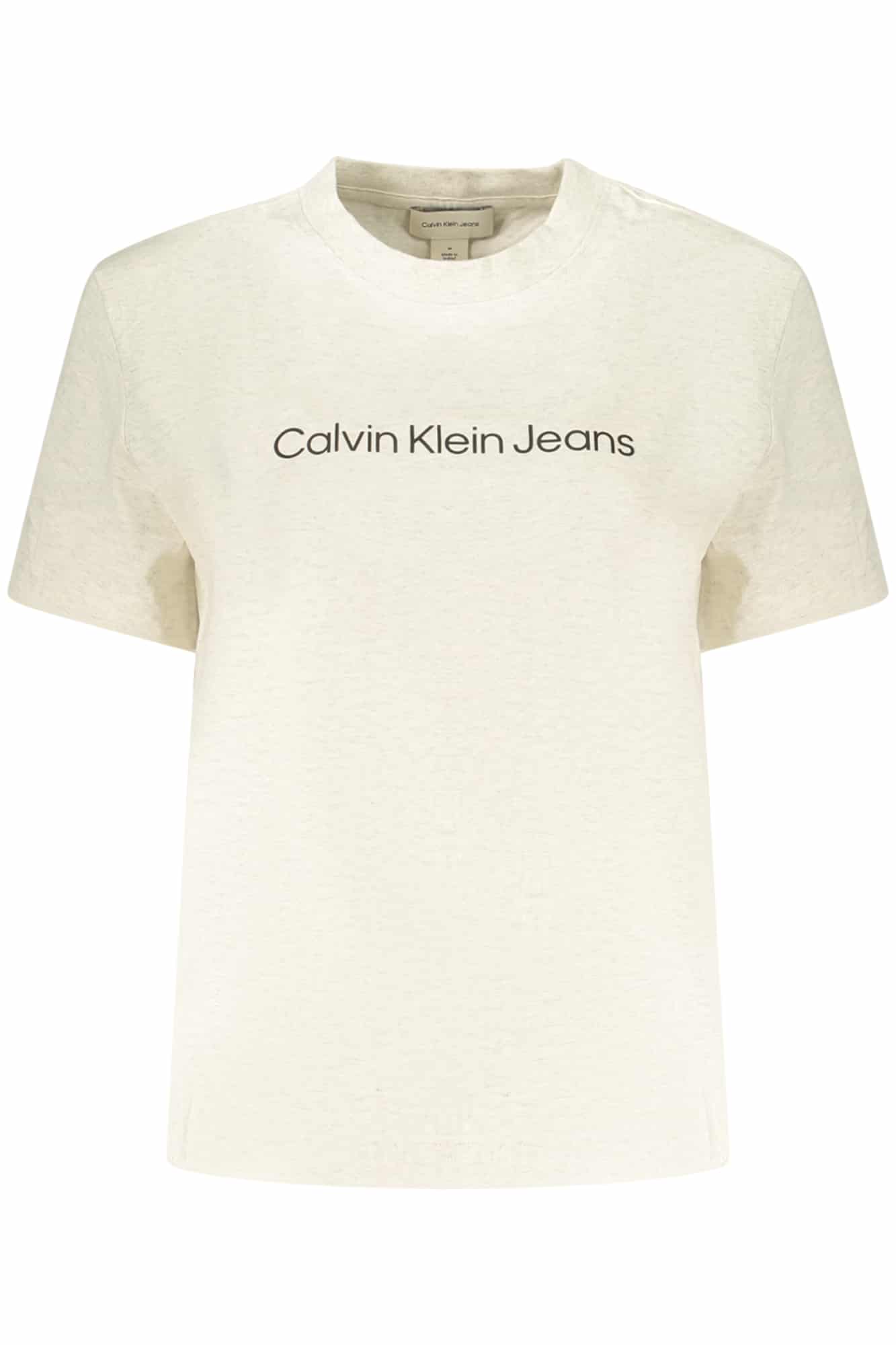 calvinkleint-shirtmanichecortedonnabeige_1 CALVIN KLEIN WOMEN'S SHORT SLEEVE T-SHIRT BEIGE - Image 1
