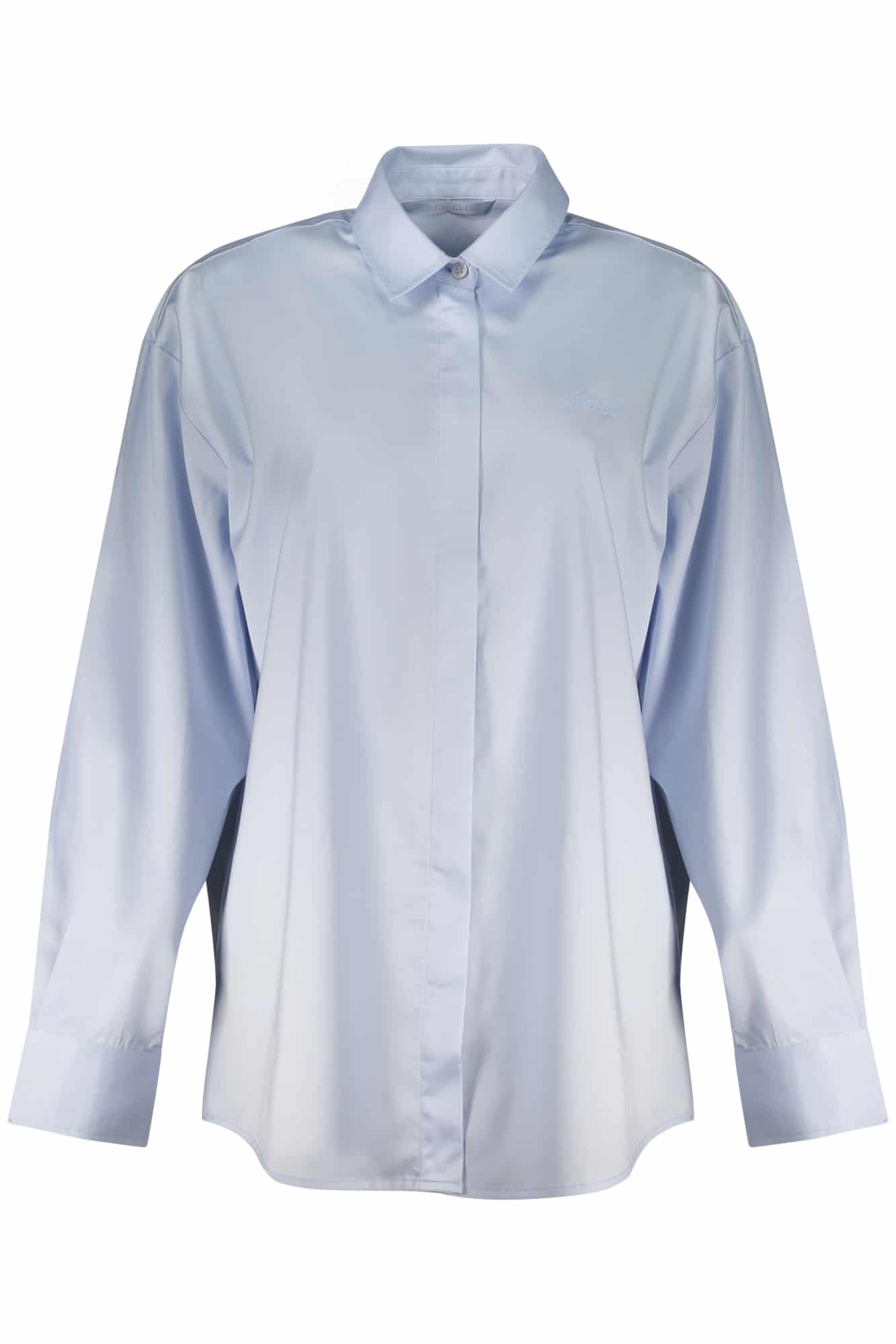 guessjeanscamiciamanichelunghedonnaazzurro_1 GUESS JEANS WOMEN'S LONG-SLEEVED SHIRT, BLUE - Image 1