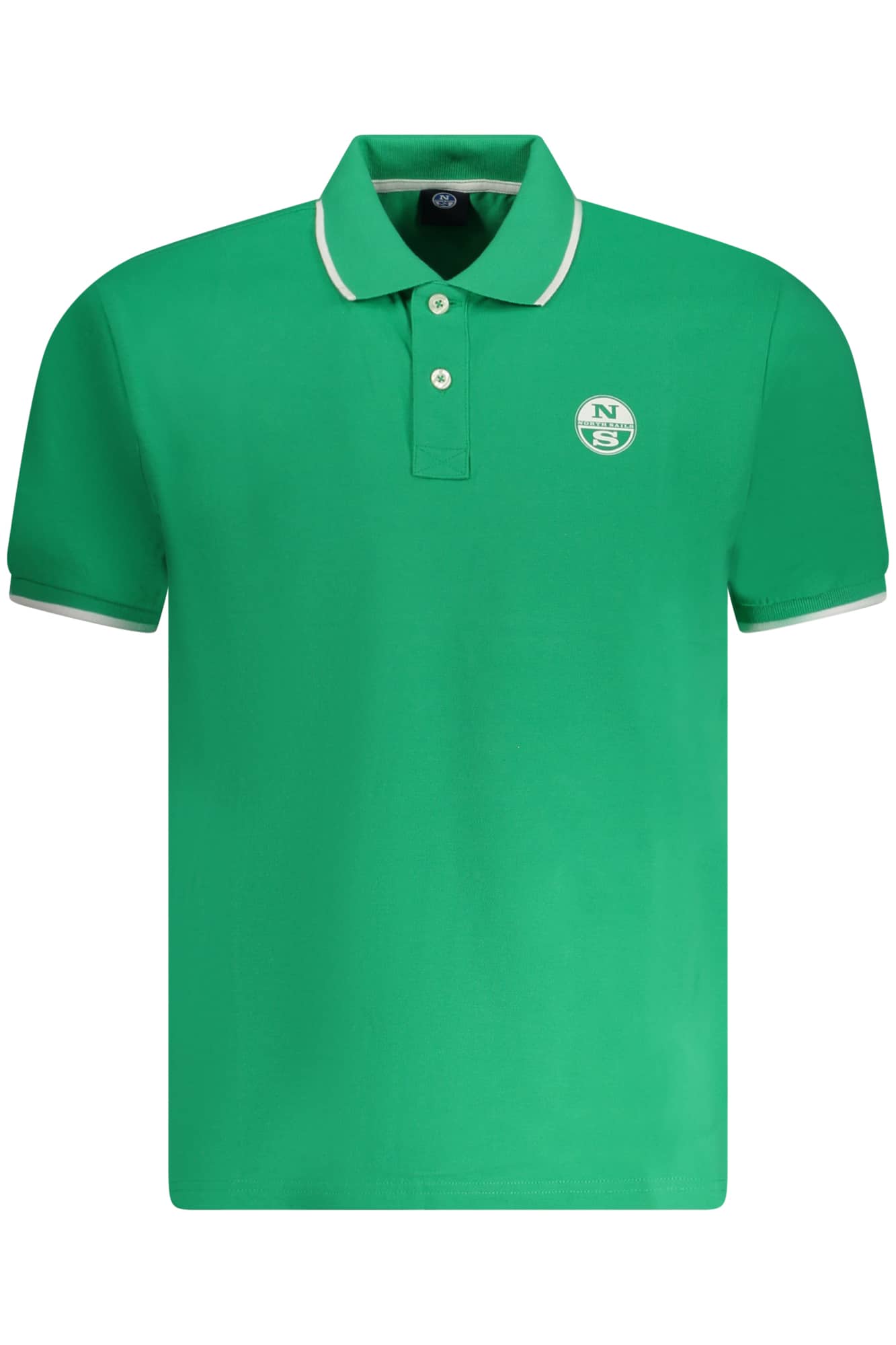 northsailspolomanichecorteuomoverde_1 NORTH SAILS MEN'S SHORT-SLEEVED POLO SHIRT, GREEN - Image 1