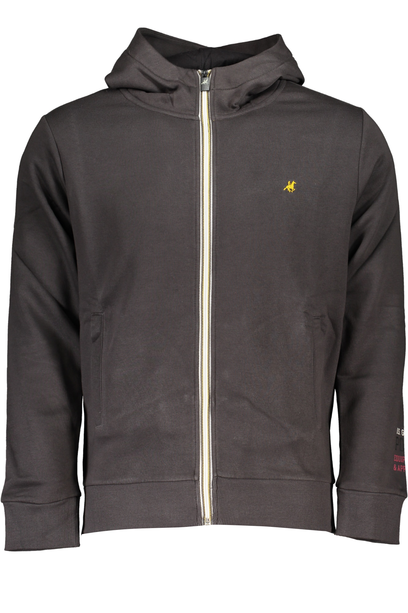 usgrandpolofelpaconzipuomogrigio_1 US GRAND MEN'S GRAY ZIP-UP SWEATSHIRT - Image 1
