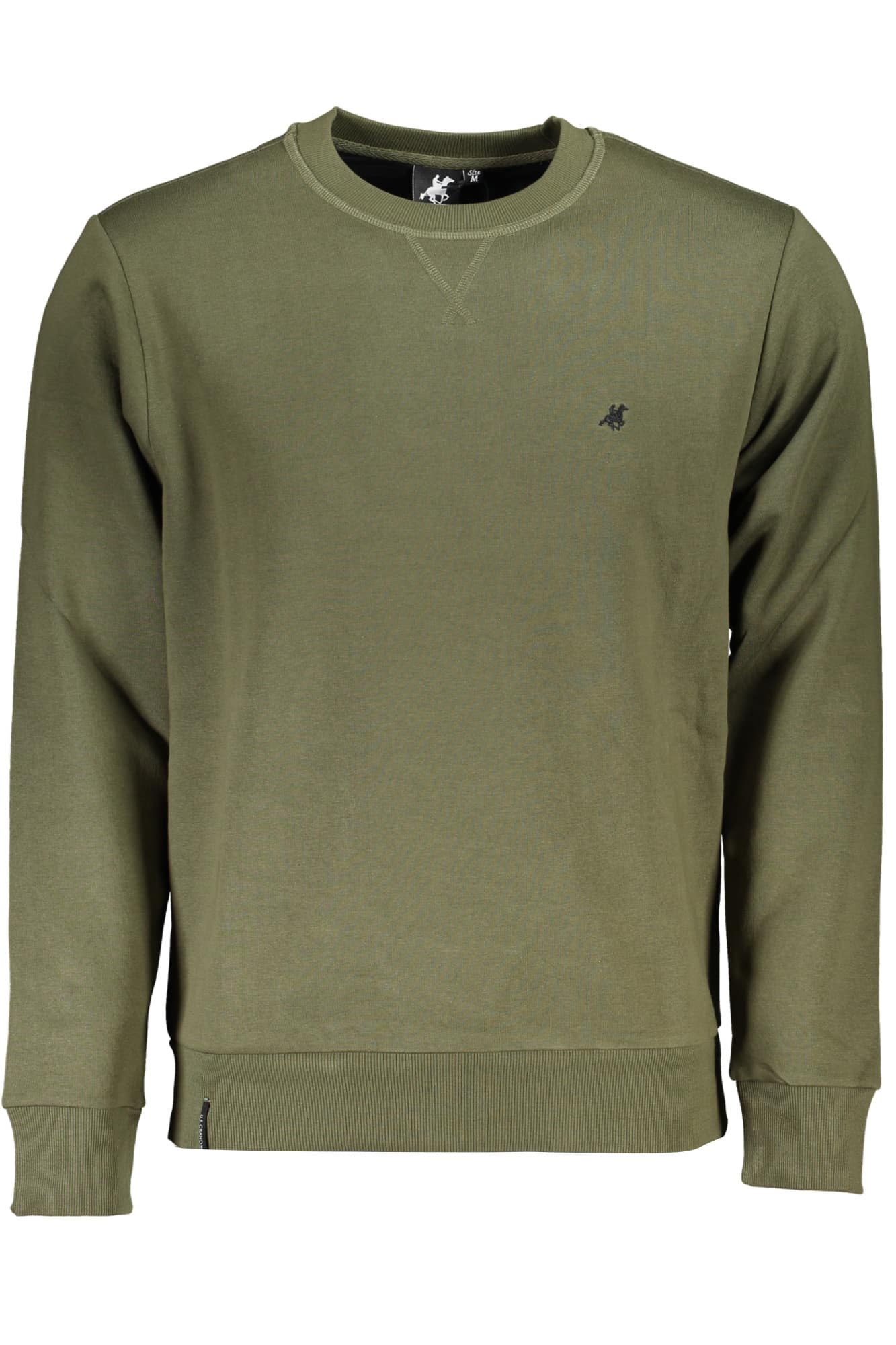 usgrandpolofelpasenzazipuomoverde_1 US GRAND MEN'S ZIP-UP SWEATSHIRT GREEN - Image 1