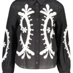 DESIGUAL WOMEN'S LONG-SLEEVED SHIRT, BLACK