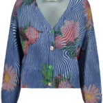 DESIGUAL WOMEN'S BLUE CARDIGAN