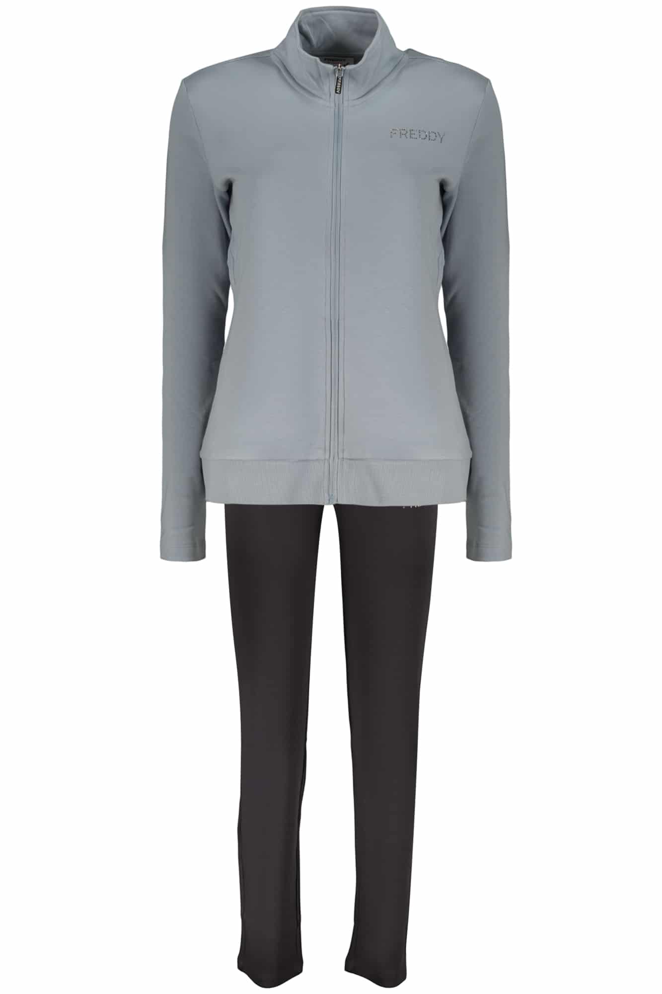 freddyfelpaconzipdonnaazzurro_1 FREDDY WOMEN'S LIGHT BLUE ZIP-UP SWEATSHIRT - Image 1