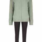 FREDDY WOMEN'S GREEN ZIP-UP SWEATSHIRT