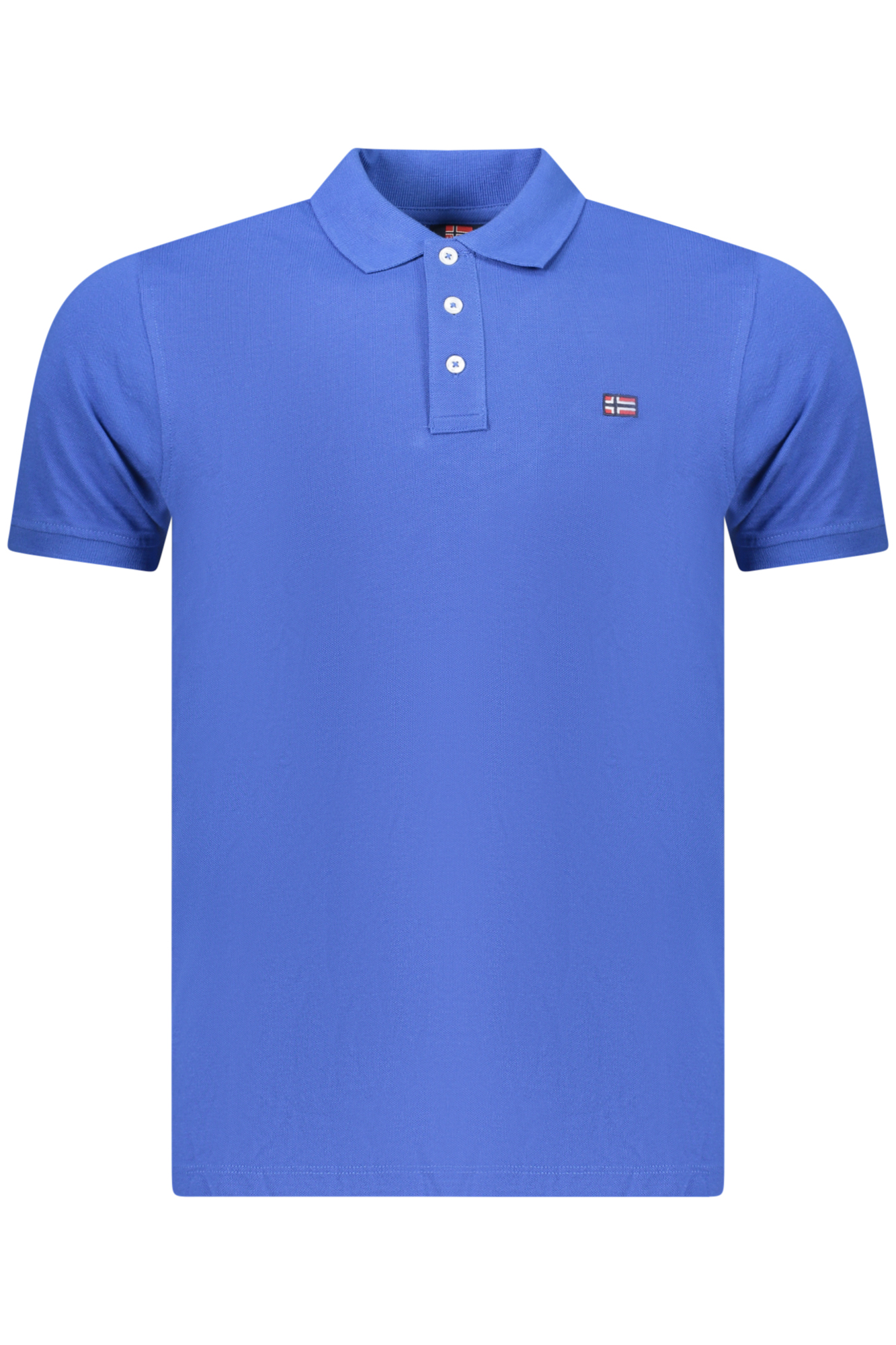 norway1963polomanichecorteuomoblu_1 NORWAY 1963 MEN'S SHORT-SLEEVED POLO SHIRT, BLUE - Image 1