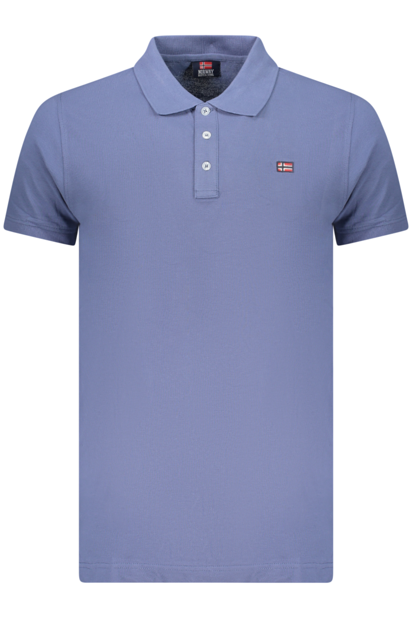 norway1963polomanichecorteuomoblu_1 NORWAY 1963 MEN'S SHORT-SLEEVED POLO SHIRT, BLUE - Image 1