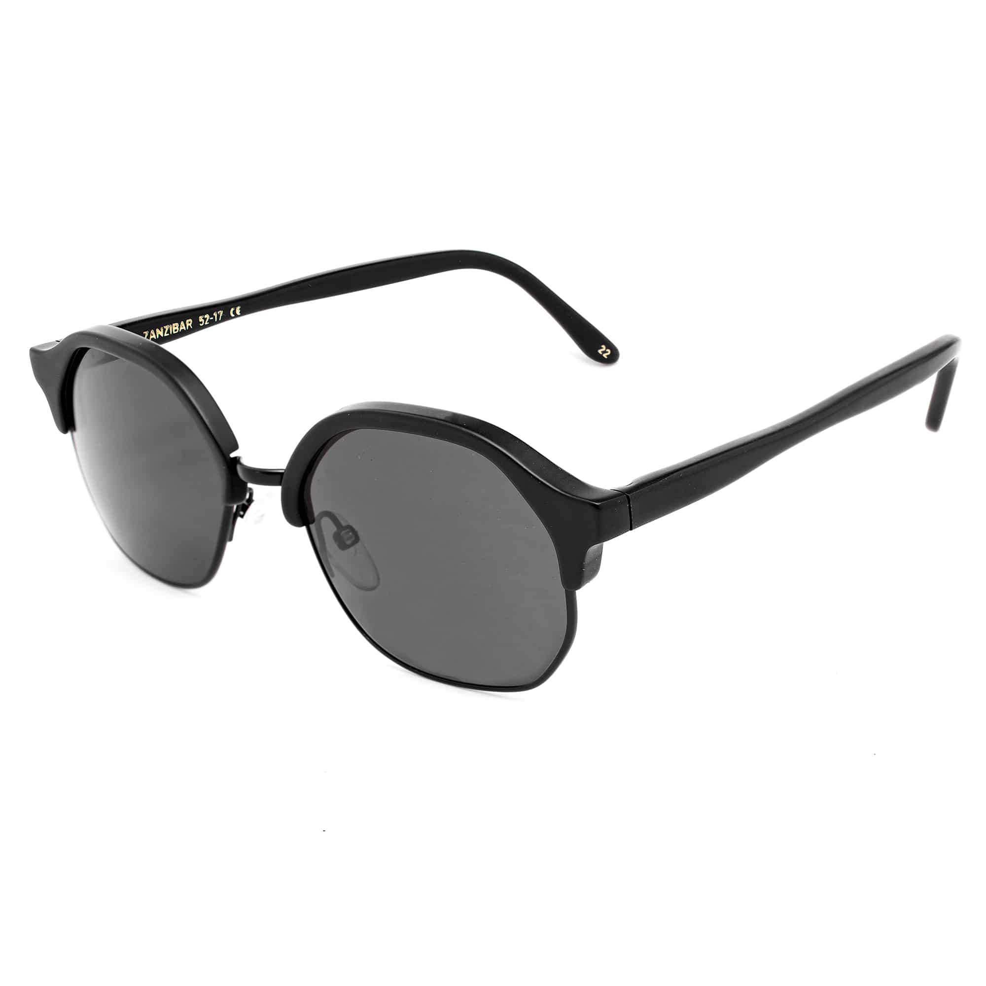 ZANZIBAR-BLACK-22 SUNGLASSES LGR UNISEX ZANZIBARBLK22 (Lens/Bridge/Temple) 50/12/135 mm) - Image 1