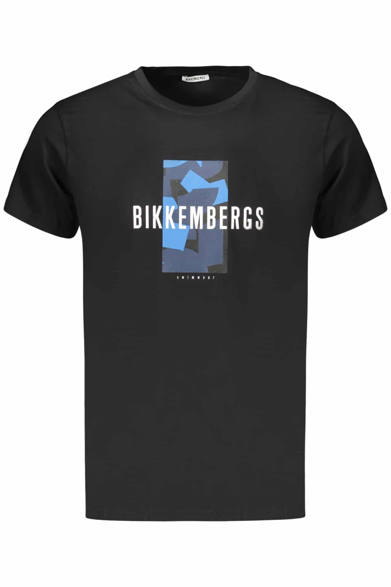 bikkembergst-shirtmanichecorteuomonero_1 BIKKEMBERGS MEN'S SHORT-SLEEVE T-SHIRT BLACK - Image 1