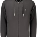 COVERI MOVING MEN'S BLACK ZIP-UP SWEATSHIRT