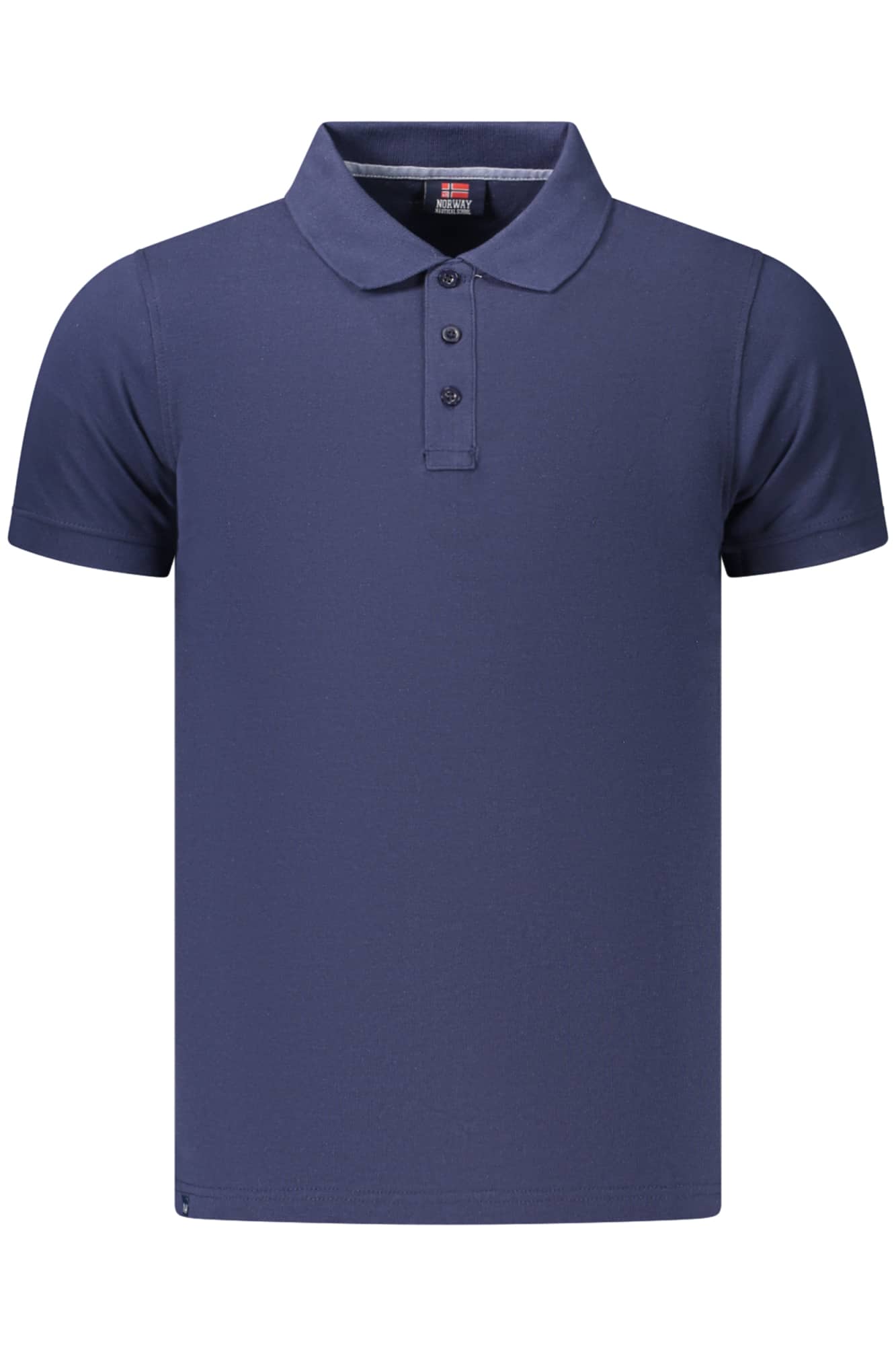 norway1963polomanichecorteuomoblu_1 NORWAY 1963 MEN'S SHORT-SLEEVED POLO SHIRT, BLUE - Image 1