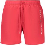 TOMMY HILFIGER MEN'S RED BOTTOM SWIMSUIT