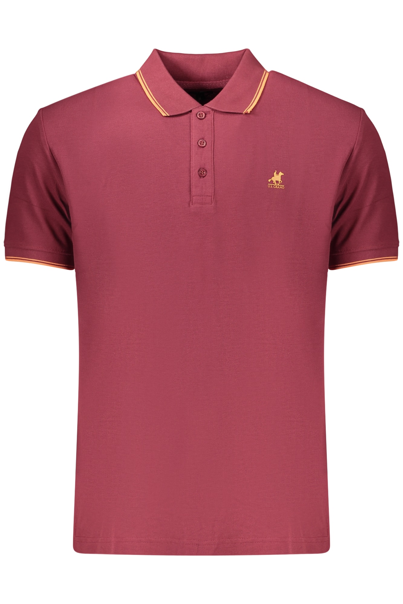usgrandpolomanichecorteuomorosso_1 US GRAND MEN'S SHORT-SLEEVE POLO SHIRT, RED - Image 1