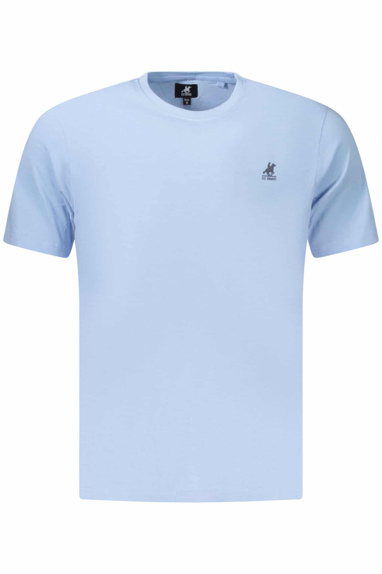 usgrandt-shirtmanichecorteuomoazzurro_1 US GRAND MEN'S SHORT-SLEEVE T-SHIRT, BLUE - Image 1