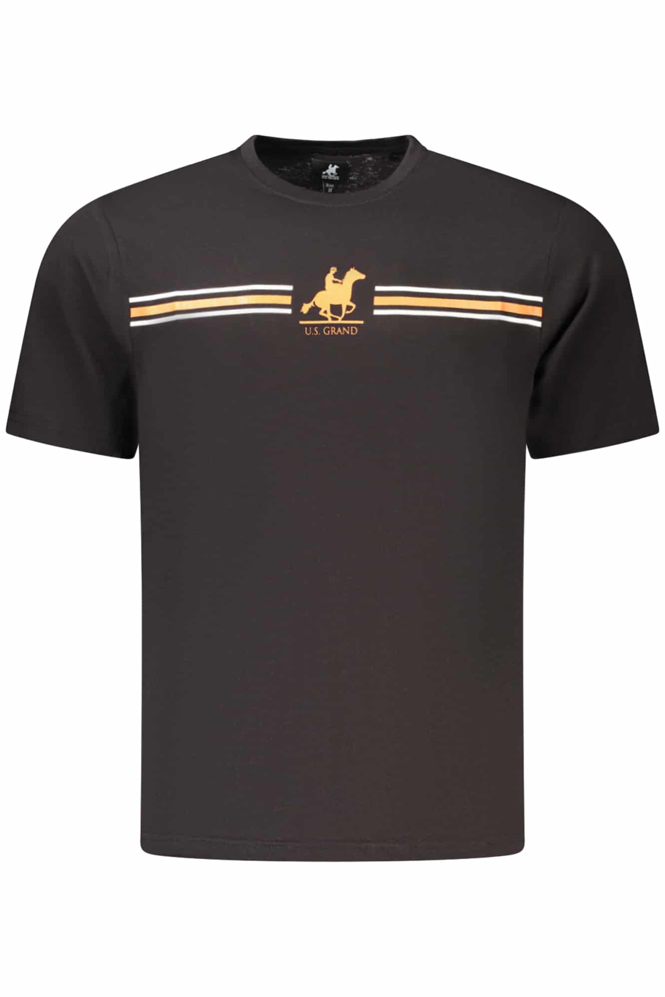 usgrandt-shirtmanichecorteuomonero_1 US GRAND MEN'S BLACK SHORT-SLEEVE T-SHIRT - Image 1