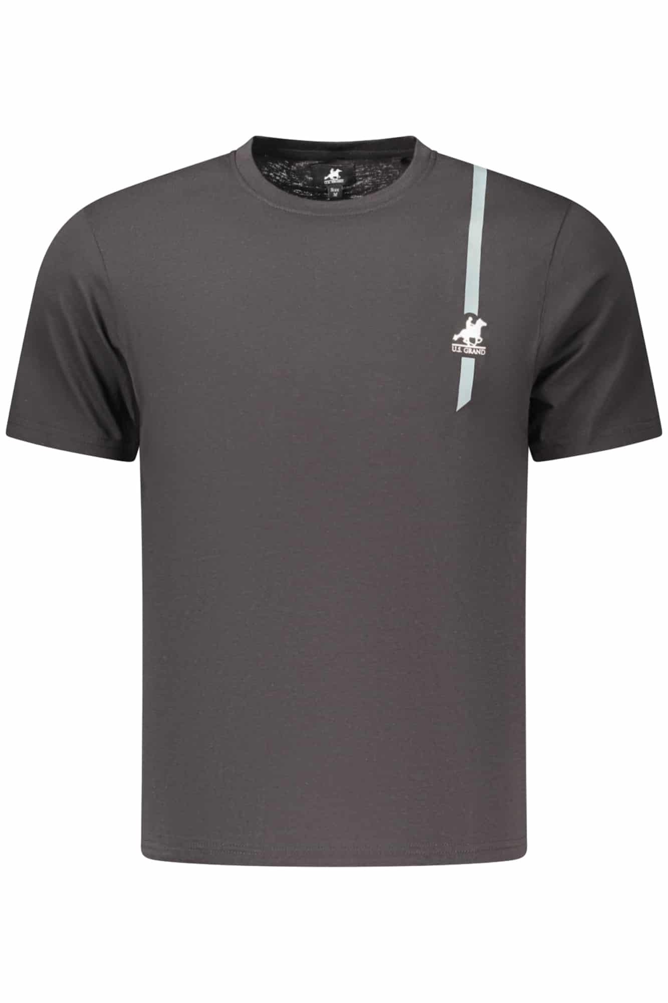 usgrandt-shirtmanichecorteuomonero_1 US GRAND MEN'S BLACK SHORT-SLEEVE T-SHIRT - Image 1