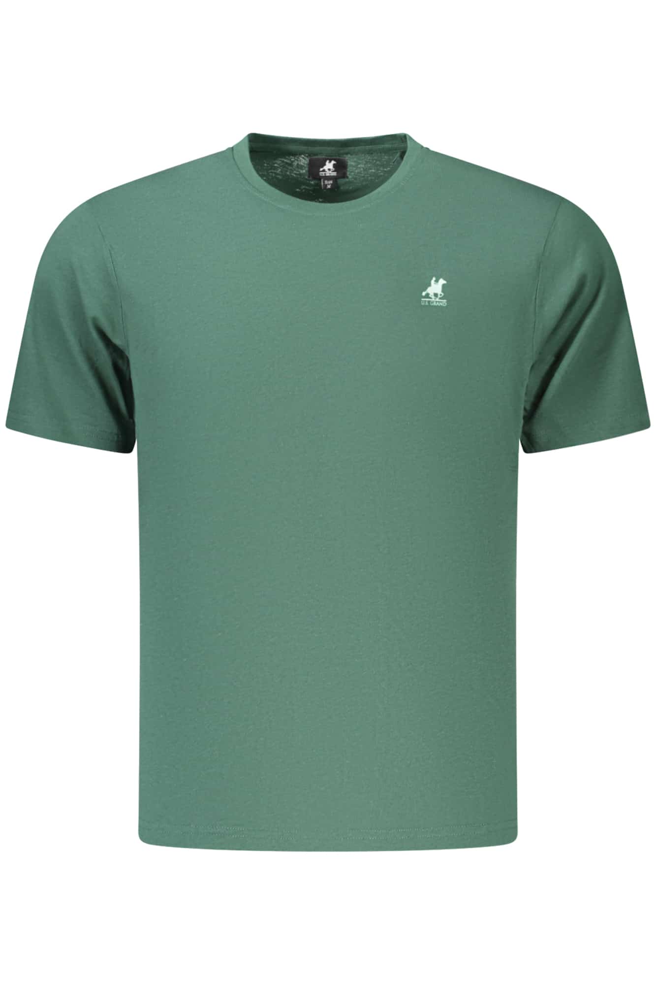 usgrandt-shirtmanichecorteuomoverde_1 US GRAND MEN'S SHORT-SLEEVED GREEN T-SHIRT - Image 1