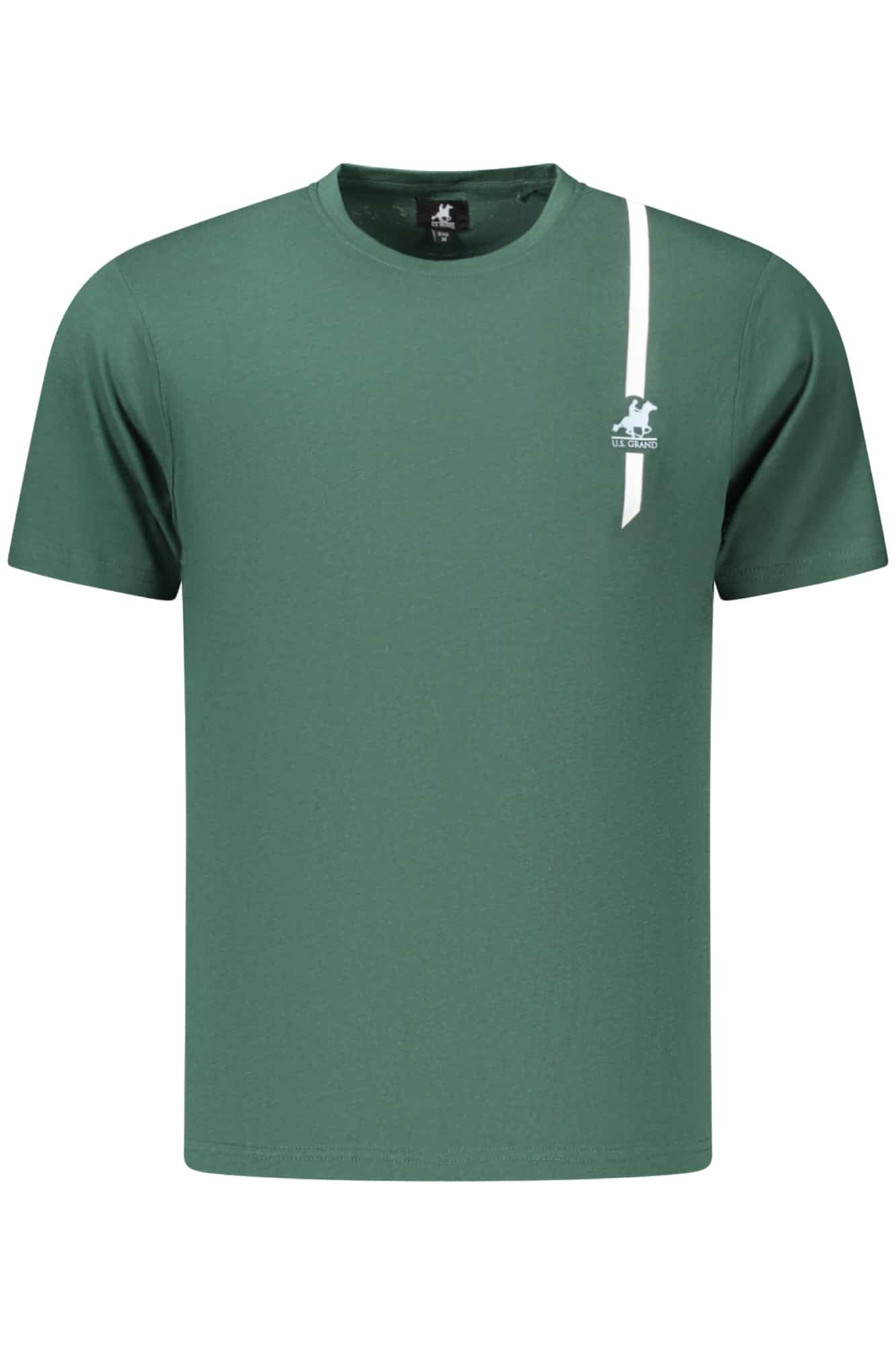 usgrandt-shirtmanichecorteuomoverde_1 US GRAND MEN'S SHORT-SLEEVED GREEN T-SHIRT - Image 1