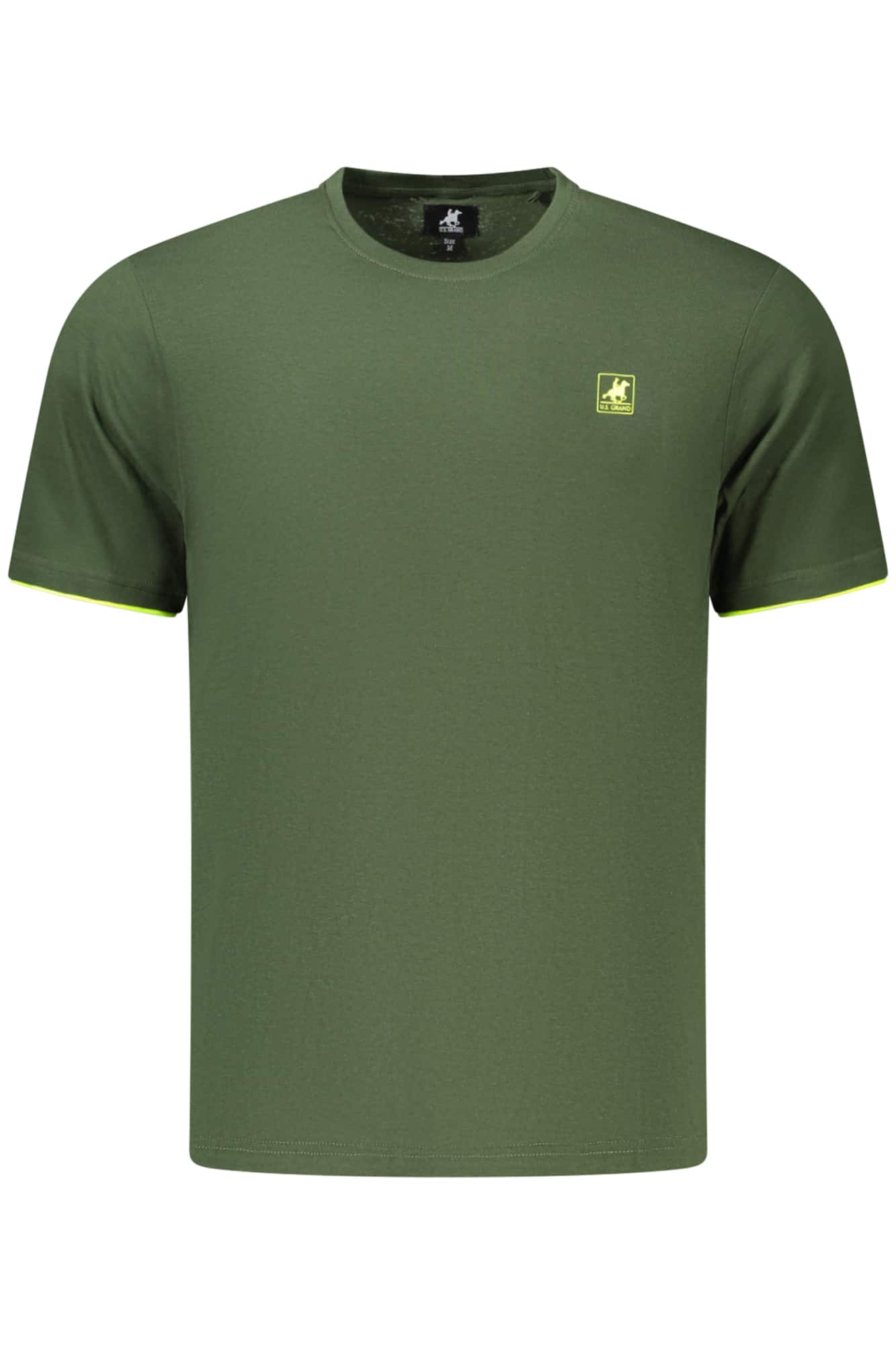 usgrandt-shirtmanichecorteuomoverde_1 US GRAND MEN'S SHORT-SLEEVED GREEN T-SHIRT - Image 1