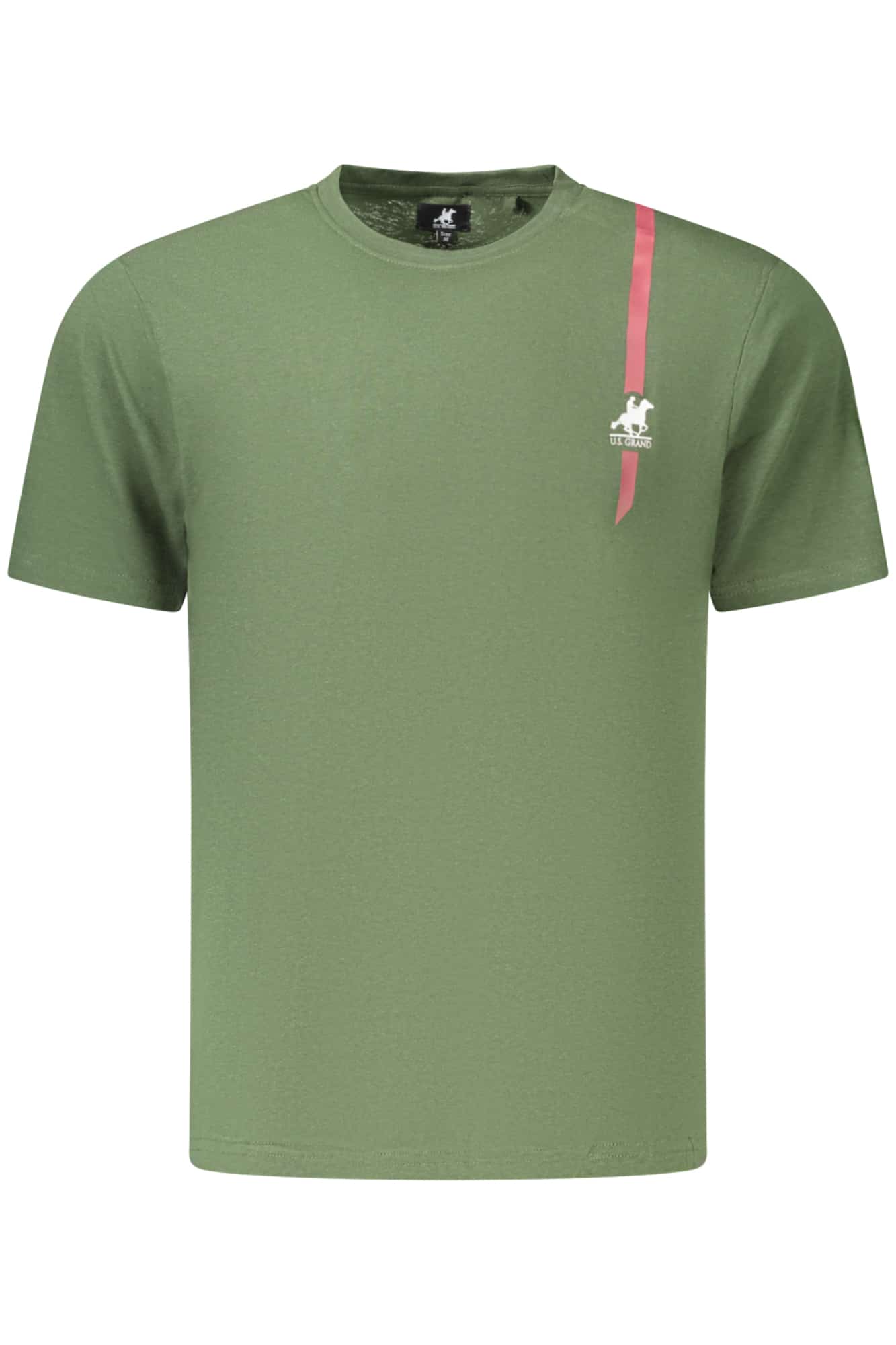 usgrandt-shirtmanichecorteuomoverde_1 US GRAND MEN'S SHORT-SLEEVED GREEN T-SHIRT - Image 1