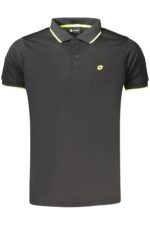 LOTTO MEN'S BLACK SHORT-SLEEVED POLO SHIRT