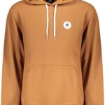CONVERSE MEN'S BROWN ZIP-UP SWEATSHIRT