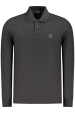 BOSS MEN'S LONG-SLEEVED POLO SHIRT BLACK