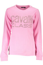 CAVALLI CLASS WOMEN'S PINK SWEATSHIRT WITHOUT ZIP