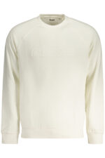 GUESS JEANS MEN'S WHITE ZIP-UP SWEATSHIRT