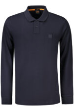 HUGO BOSS MEN'S LONG-SLEEVED POLO SHIRT, BLUE