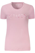 GUESS JEANS WOMEN'S SHORT SLEEVE T-SHIRT PINK
